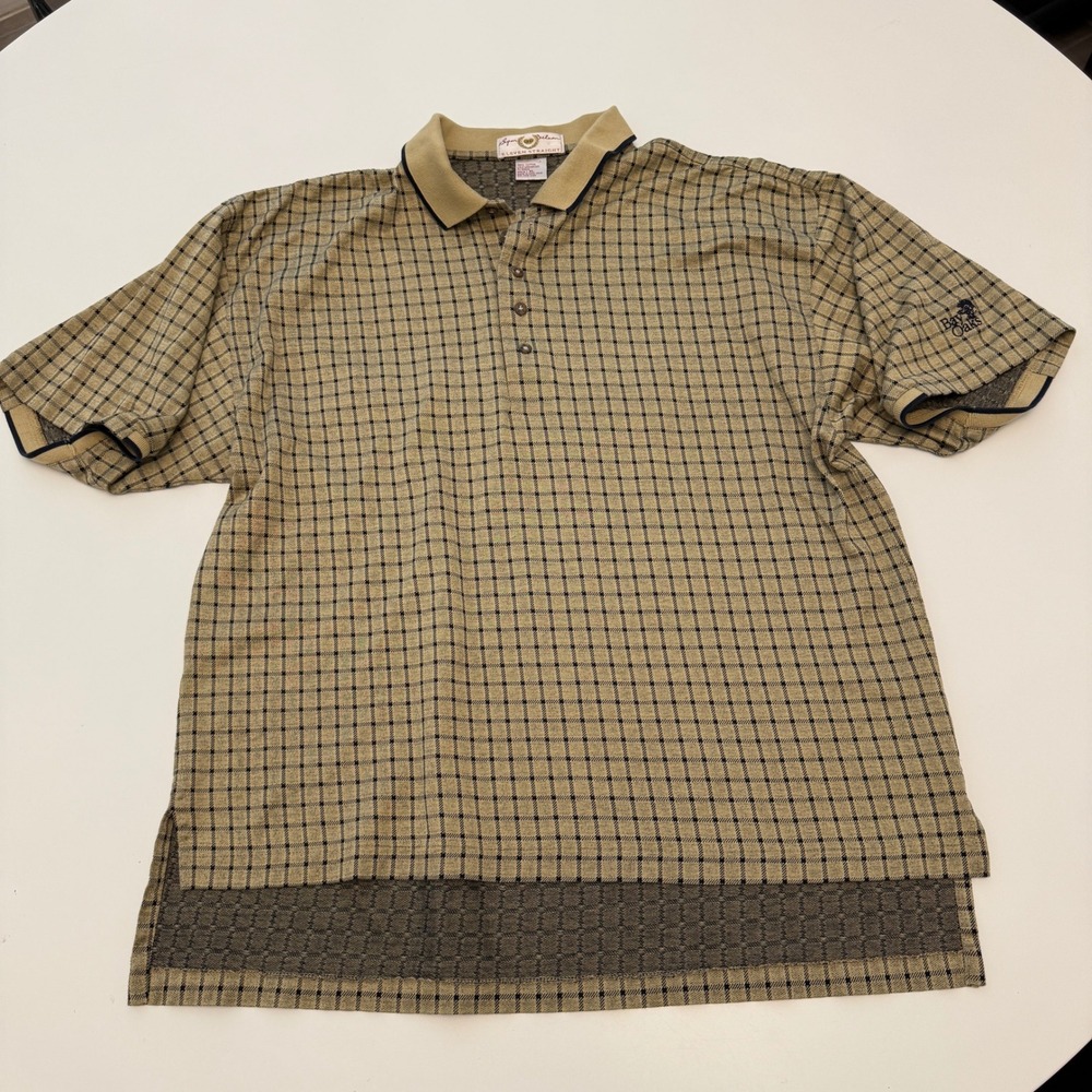 Byron Nelson Eleven Straight Tan 100% Mercerized Cotton Lisle Polo Mens‎ XL